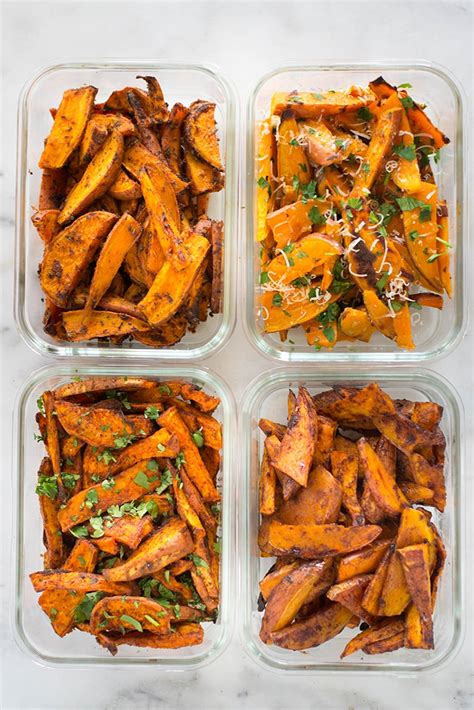Just looking at these meal prep containers make us want to start meal prepping. Easy Sweet Potato Meal Prep - Baked Sweet Potato Fries 4 ...