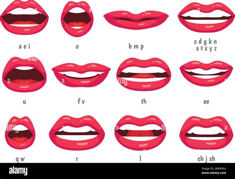 Mouth Animation Lip Sync Animated Phonemes For Cartoon Woman Character