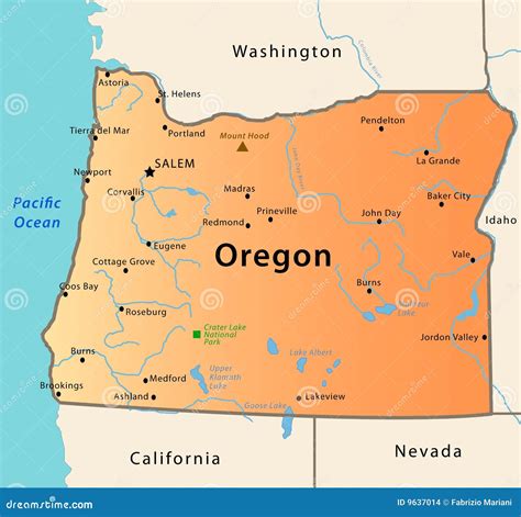 Oregon Map Stock Vector Image Of California Flag American 9637014