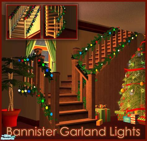 Simman123s Bannister Garland Lights Sims Sims 4 Seasons Christmas