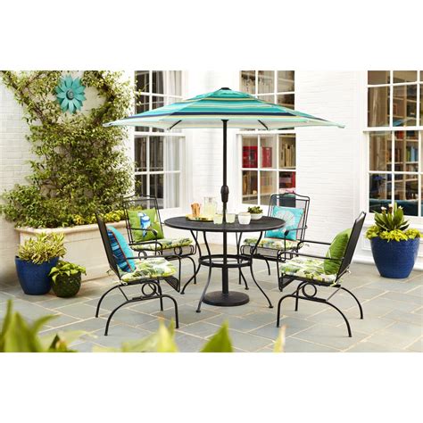 Shop our best selection of outdoor dining tables with umbrella hole to reflect your style and inspire your outdoor space. Garden Treasures Davenport Round Dining Table 45-in W x 45 ...