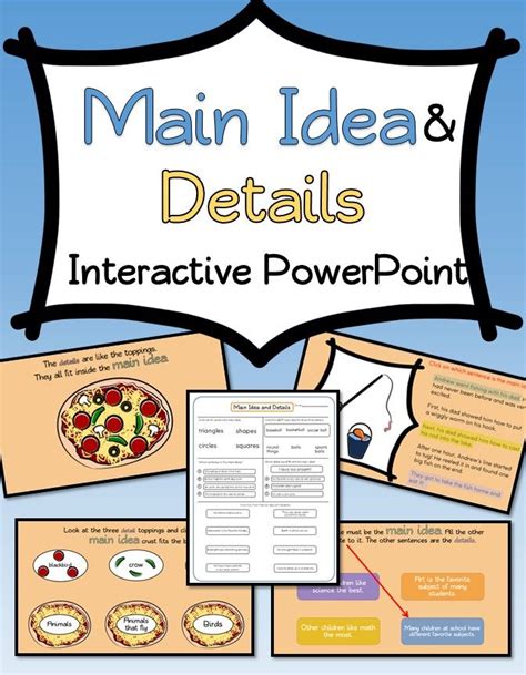 Main Idea And Supporting Details Interactive Powerpoint Includes