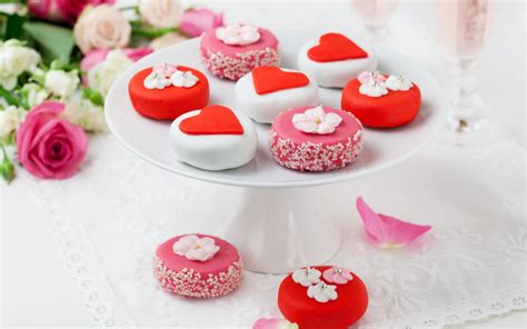 Wallpaper Food Flowers Heart Red Jewelry Valentines Day Pink