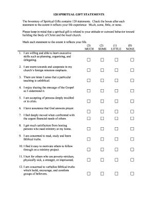 Printable Spiritual Gifts Test Fill Online Printable Fillable