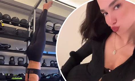 Dua Lipa Shows Off Her Yoga Prowess As She Performs A Headstand In A Sports Bra And Leggings