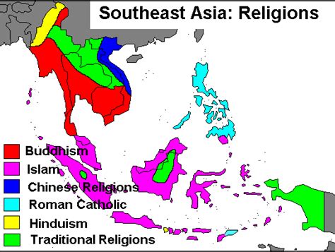 The Distribution Of Religions In South East Asia Download Scientific Diagram