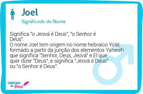 Significado Do Nome Joel Significado Dos Nomes