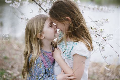 Two Little Girls Hugging
