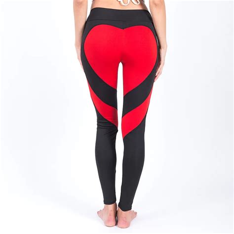 heart yoga pants women fitness sexy hips push up leggings mesh sport running tight pants women