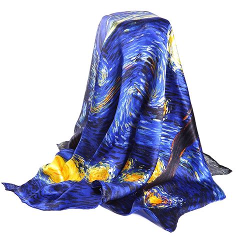 Nuweerir womens large satin square scarf silk feeling hair wrapping gift designer scarf 35x35 inches. Dark Blue 100% Real Silk Scarf For Ladies Brand Designer ...