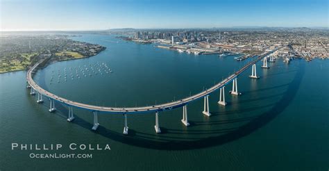 Aerial Panorama Of The San Diego Coronado Bay Bridge Natural History