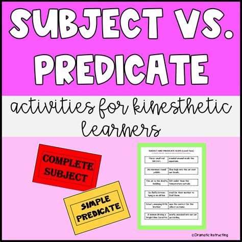 Subject And Predicate Activities For Kinesthetic And Active Learners 3