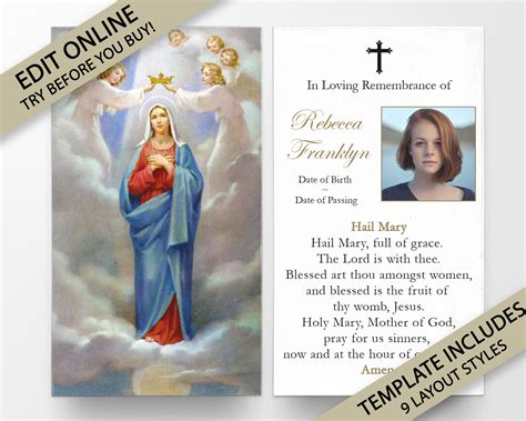 Prayer Cards Memorial Prayer Cards Catholic Prayer Cards Etsy Australia