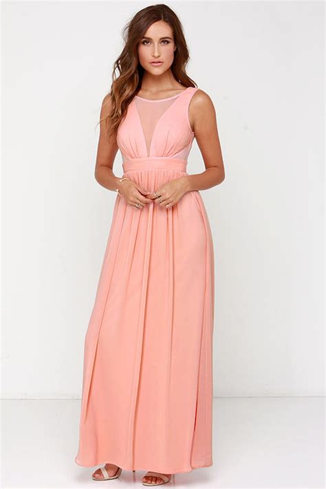 Peach Dress Maxi Dress Peach Gown Lulus