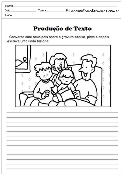 Produção De Texto 1 Ano Ensino Fundamental Para Imprimir Texto Exemplo