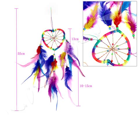 Rainbow Heart Shape Feather Dream Catchers Dreamcatchers Hanging Ebay