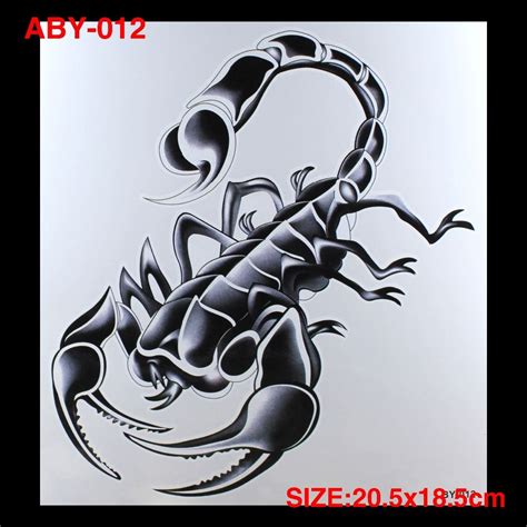 3d Diy Scorpion Totem Arm And Body Big Tattoos Sticker Colorful Hot Flashes Waterproof Tatoo