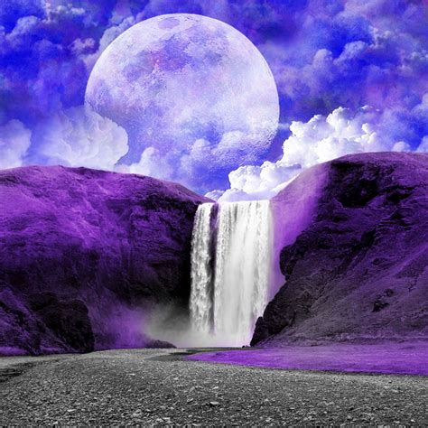 Purple Waterfall Waterfall Beautiful Waterfalls Fantasy Pictures