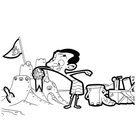 Leuk voor kids Mr Bean aan het strand