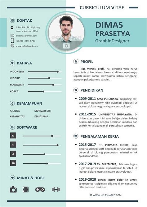 Contoh Cv Lamaran Kerja Menarik Curriculum Vitae Cv Design Creative