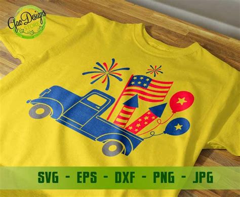 4th of july truck svg Independence Day Svg truck with firecracker svg