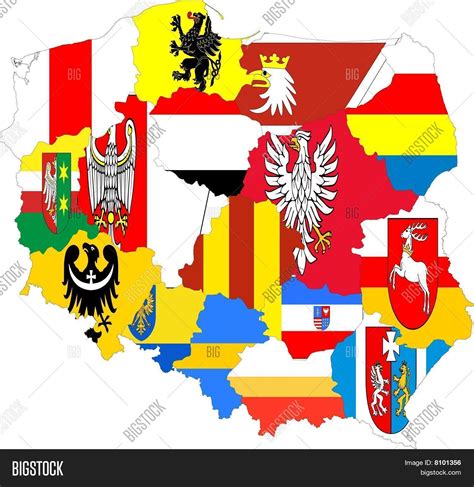 Poland Map Provinces Collage Flags Image And Photo Bigstock