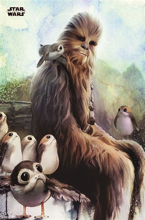 Star Wars Episode 8 Poster Chewbacca And Porg 61 X 915 Cm 8826630528514