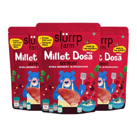 Slurrp Farm Millet Dosa Instant Mix | Supergrains and Beetroot ...