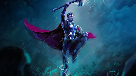 Download 1920x1080 Wallpaper Thor Thunder Storm Artwork Full Hd