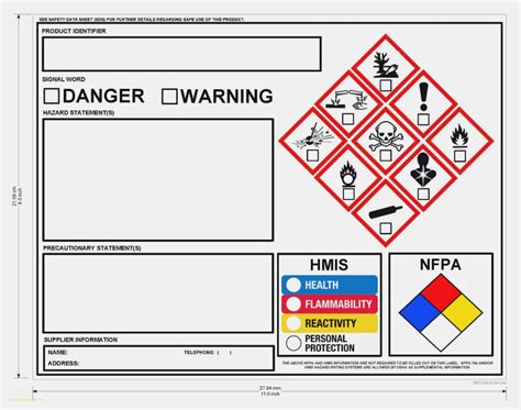 Ghs Secondary Container Label Template