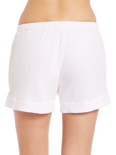 Skin Cotton Drawstring Shorts In White Lyst