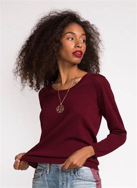 Scoop Neck Sweater “vino” Amiamalia Luxury Knitwear