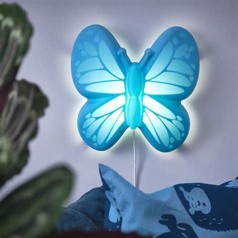 Upplyst Led Wall Lamp Butterfly Light Blue Ikea