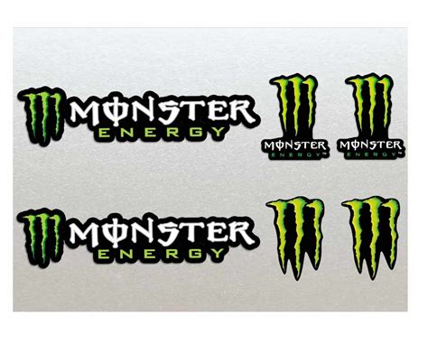 Monster Energy Racing Sticker Set X 6 Moto Bike Kart Car Motorbike