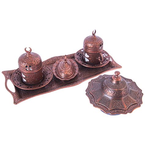 Traditional Ottoman Turkish Copper Coffee Set At Stdibs Traditional