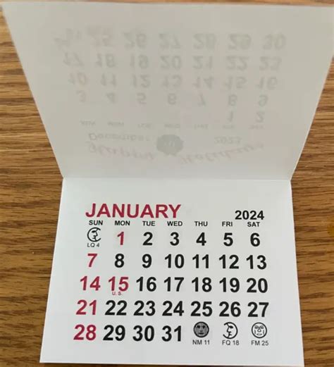 Tear Off 2024 Calendar Small 3 X 2 14 Wall Pocket Purse Card Office