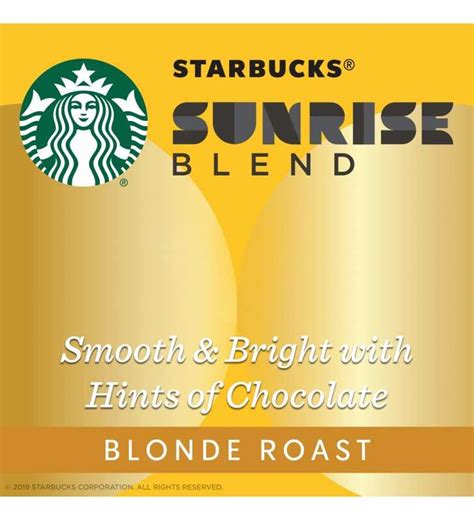 Starbucks Blonde Roast K Cup Coffee Pods — Sunrise Blend For Keurig
