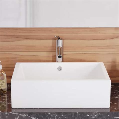Swiss Madison Voltaire 17 In Square Vessel Sink In Glossy White Sm