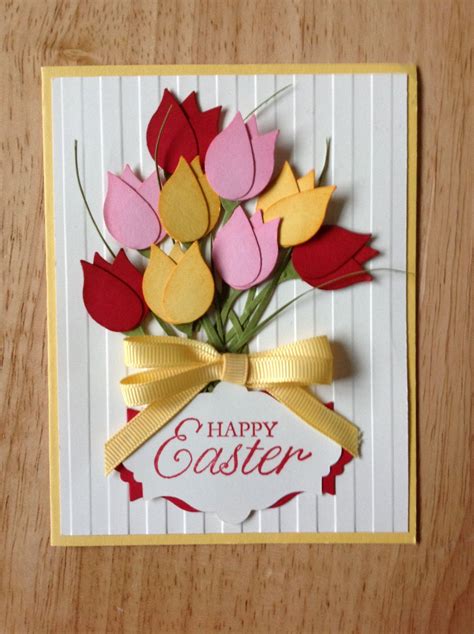 See more ideas about stampin up easter, stampin up easter cards, easter cards. Stampin Up handmade all occasion,spring, happy easter card - bouquet of tulips. Etsy. | Easter ...