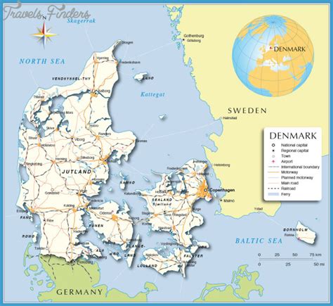 Feb 24, 2021 · a nordic country in northern europe, denmark occupies an area of 42,933 km 2 (16,577 sq mi). Denmark Map - TravelsFinders.Com