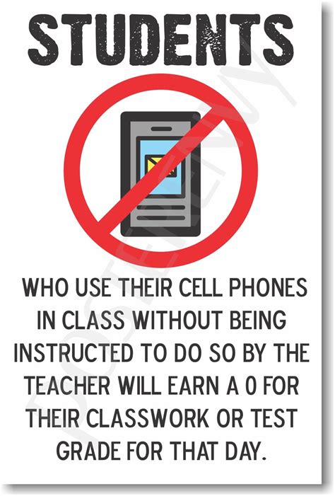 Students Who Use Their Cell Phones In Class New Classroom Poster Cm939