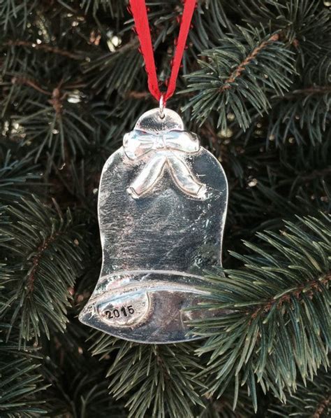 Christmas Bell Personalized Ornament Pewter Wedding Bell Ornament