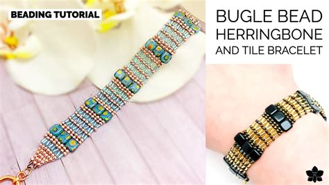 Bugle Bead Herringbone And Tile Bracelet Tutorial Youtube