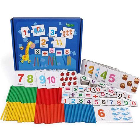 Buy Goglor Math Learning Toy Wood Counting Rods Number Cards Learn To