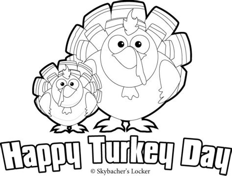 Happy Turkey Day Coloring Page Skybachers Locker