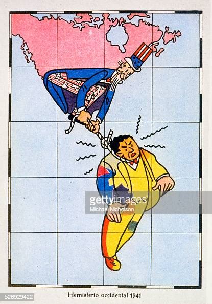 The Monroe Doctrine In Action Card From 1941 Showing Uncle Sam Nachrichtenfoto Getty Images