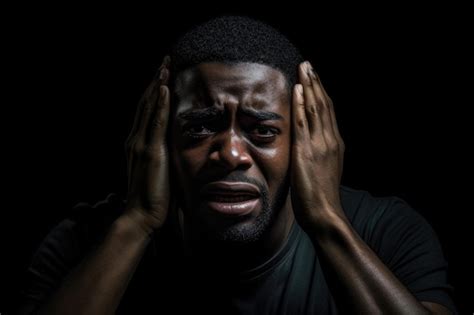 Premium Ai Image Desperate Black Man Is Crying And Screaming Against