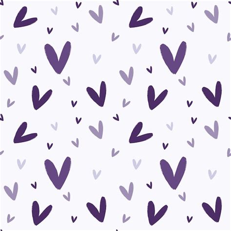 Premium Vector Purple Hearts Seamless Pattern A Simple Style For