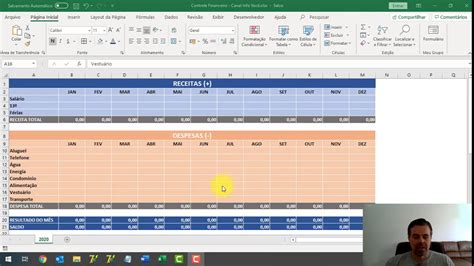 Excel Planilha de Controle Financeiro Simples Passo a Passo fácil rápido e simples