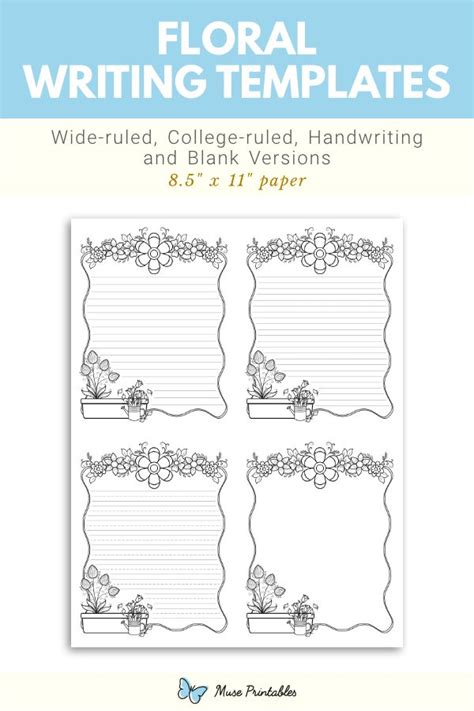 Printable Floral Writing Templates Writing Templates Writing Paper